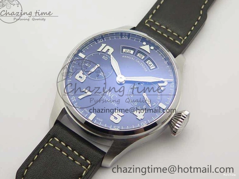 MIROTIME 0415 Versatile Big Pilot Real PR IW502703 SS YLF 1:1 Best Edition Blue Dial On Calfskin Strap A 7226